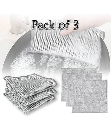 GEEO Pack of 3  Stainless Steel Stainless Steel Scrub