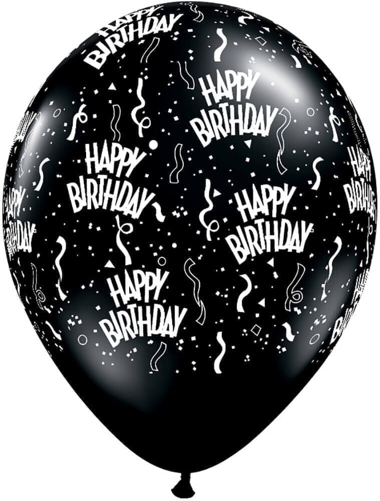 Wanna Party HaPPy Birthday Black & White 11" - 6PC