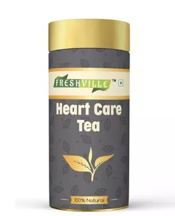 Freshville Heart Care Tea | Pure & Natural | Control cholesterol | Control Blood Pressure | Tulsi, Cardamom, Cinnamon, Hibiscus Tin (100g).1 Month Pack