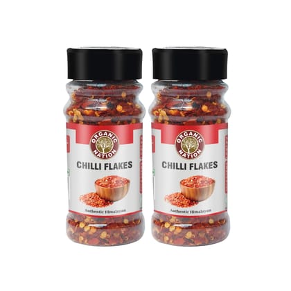 Organic Nation Chilly Flakes 60g (Pack of 2) | Spices for Pizza, Pasta & Salads | 100% Natural, Sun-Dried & Flavorful | No Preservatives | Spicy Seasoning for Cooking & Garnishing