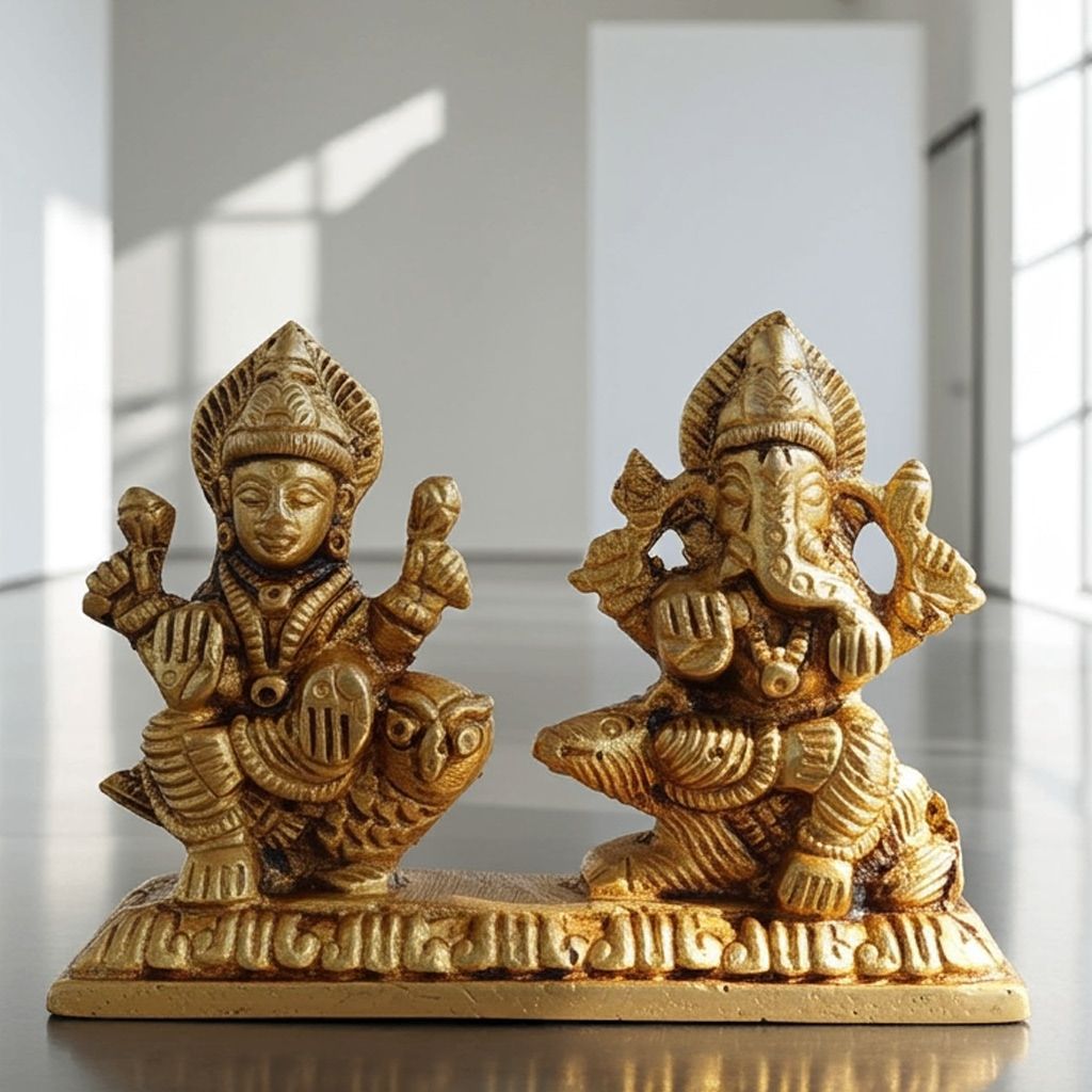 Brass Showpiece Laxmi On Owl God Idol Statue  - Goddess Lakshmi Statue for Wealth & Prosperity, Height : 2.7 Inch (BSMAS645 Q)