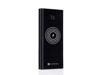 Portronics Power 10 10000 mAh 22.5 W PD Fast Charging |15W Li-Polymer Premium Edition Wireless Power Bank | Type C Power Delivery