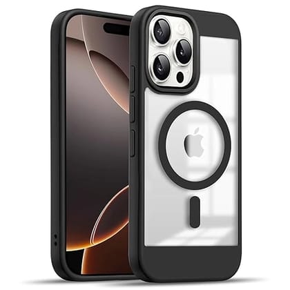 iPhone 16 Pro Max Cover | Magnetic Charging Case Cover | Black Colour Slim Shockproof| Protective Case | Durable & Stylish Protection | iPhone 16 Pro Max Case - Black