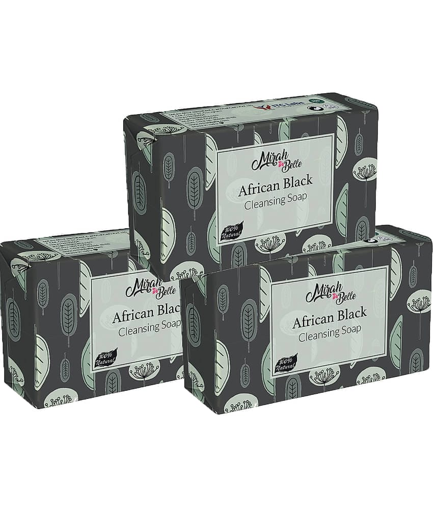 Mirah Belle Black African For Healing Acne, Pimples Paraben, GMO-Free, Soap 125 g Pack of 3