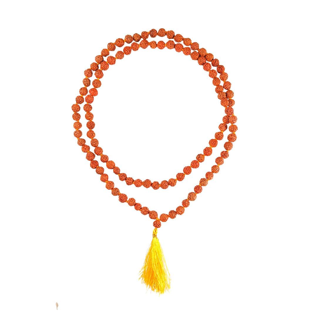 MAYAPURI Authentic Panchamukhi (five-faced) Rudraksha Mala 108+1 Small Beads Original for Daily Mantra Jaap, Wear (5 mm)
