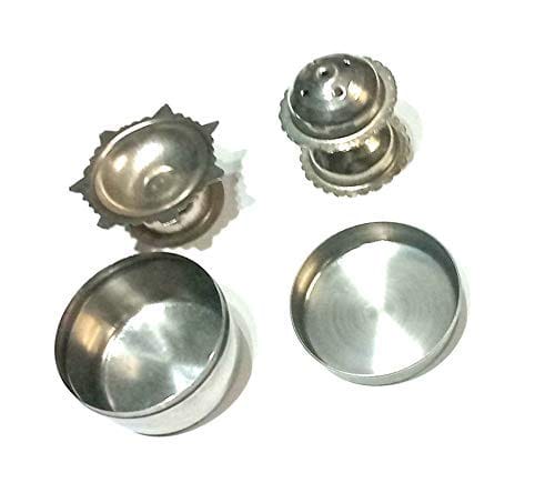 Nawani Set of 3, Steel Ghee Diya, Steel Agarbatti Stand(Size - 5 X 4 cm) and Silver Box, Poojan Purpose,Siz - 5 X 4 cm