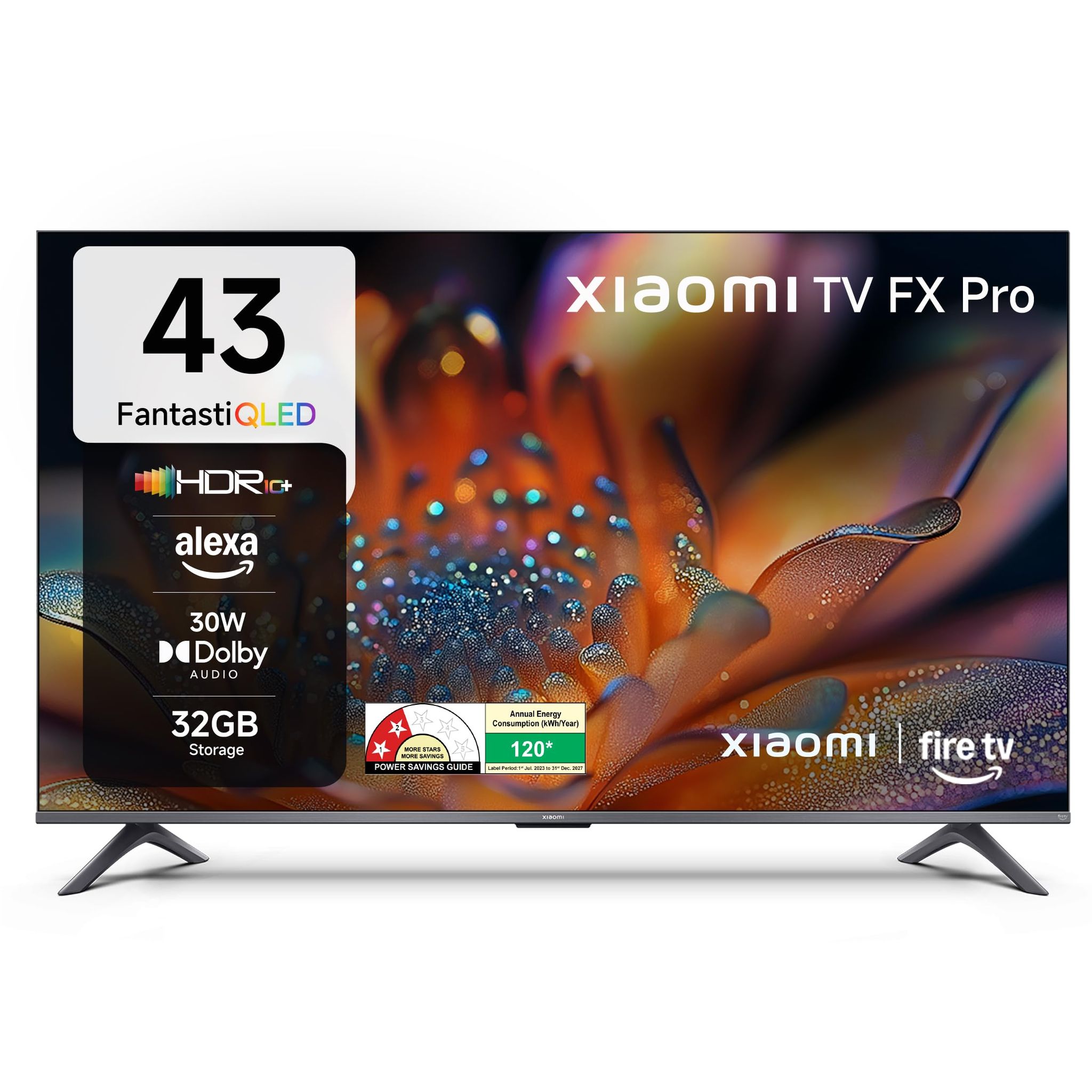 Xiaomi 108 cm (43 inch) FX Pro QLED Ultra HD 4K Smart Fire TV L43MB-FPIN Xiaomi 108 cm (43 inch) FX Pro QLED Ultra HD 4K Smart Fire TV L43MB-FPIN - black / 43 inches