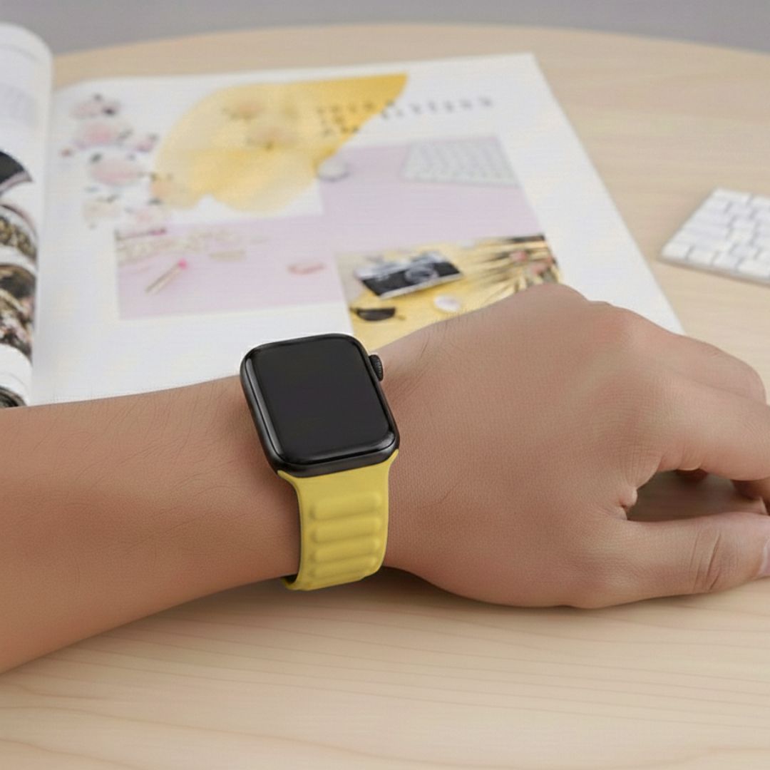 WrapCart Apple Watch Smash Strap Light Yellow Silicone Band