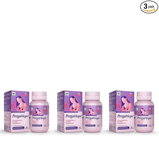 PregaHope Pre-pregnancy Fertility Supplement with Iron Folic Acid & Moringa | 30 Tab x Pack of 3