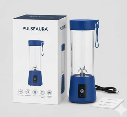 Pulseaura Multicolor Powerful Portable Blender USB Rechargeable Mini Juicer 380 ML