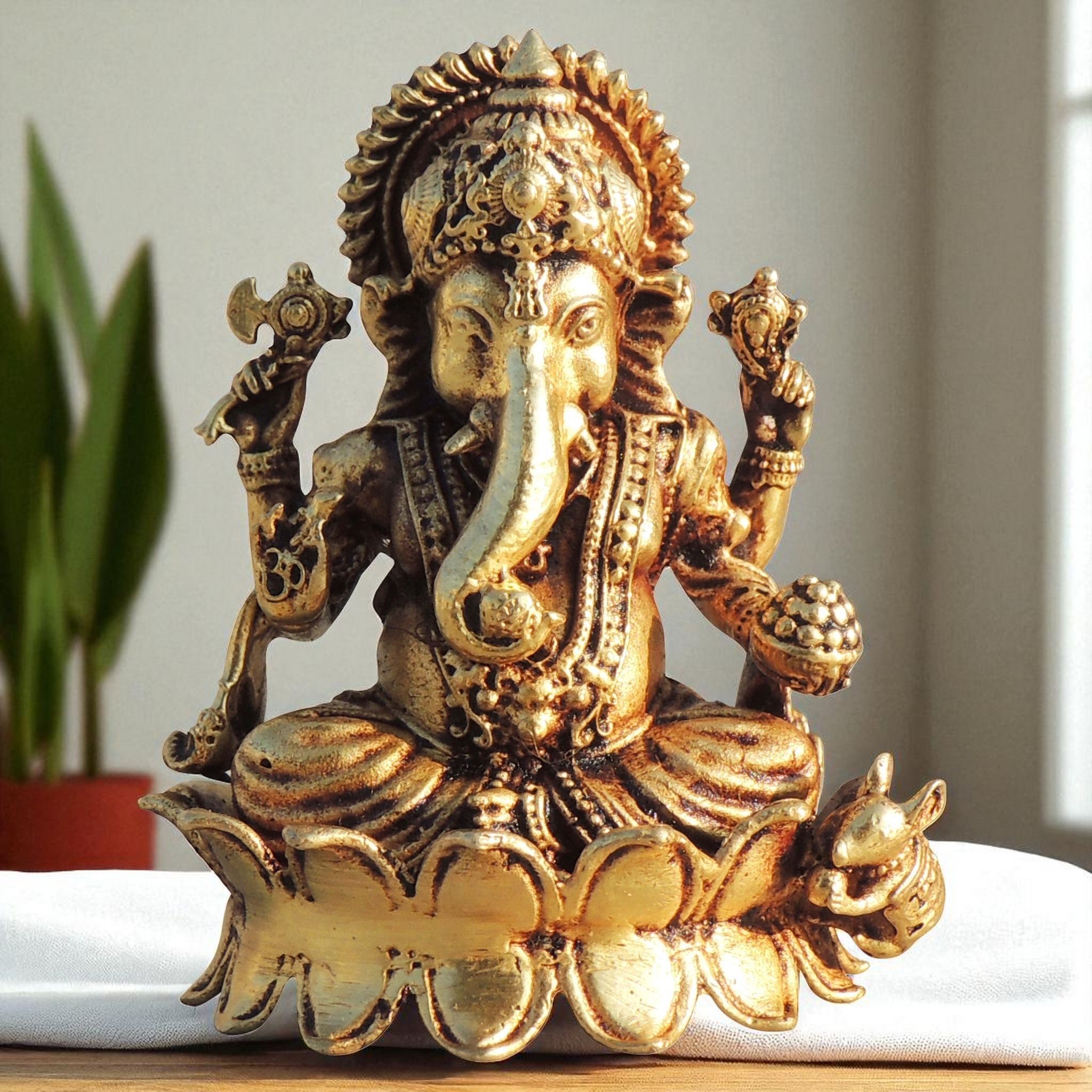 Brass Showpiece Ganesh Ji God Idol Statue (BSMAS1704 G)