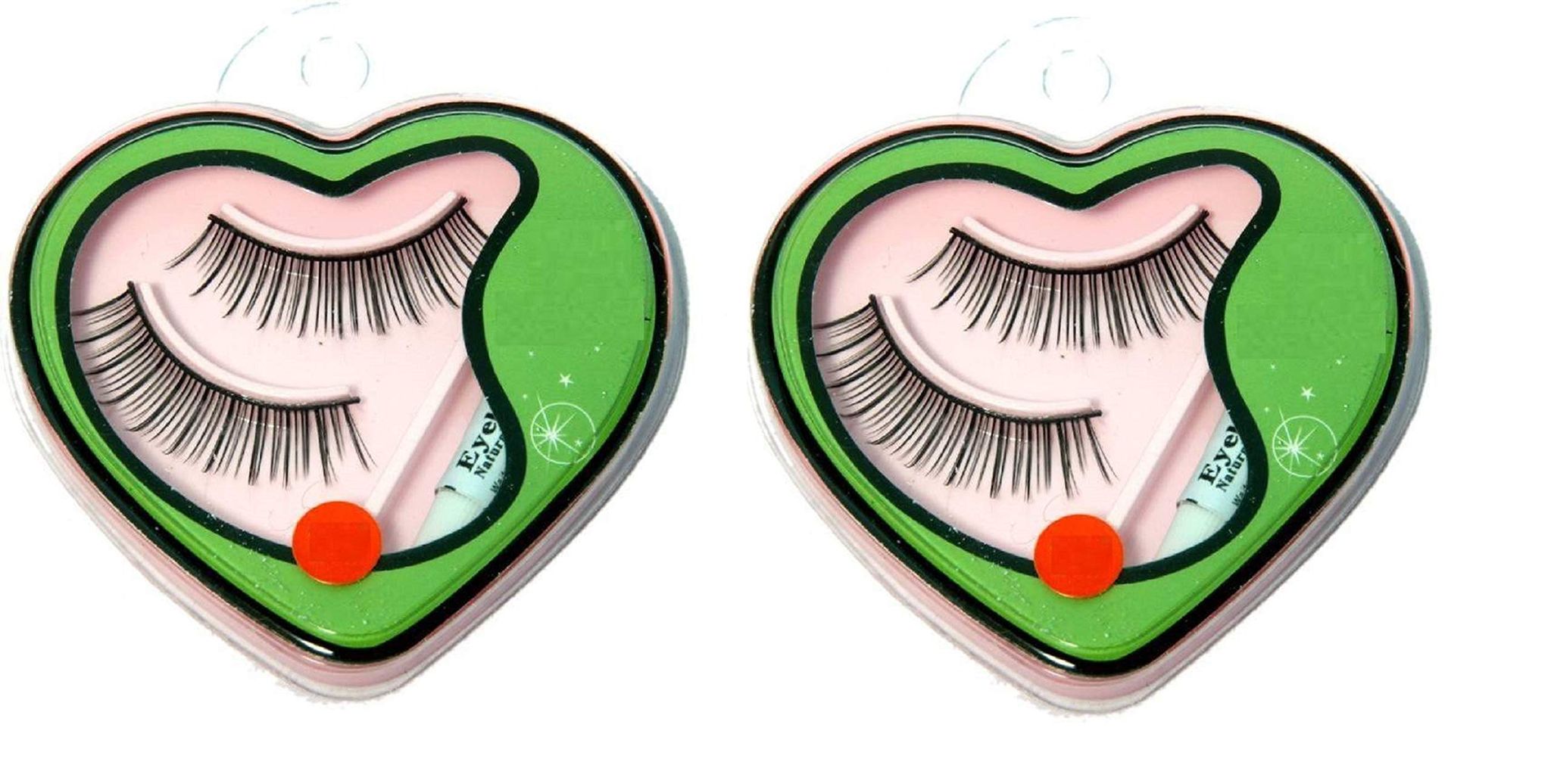 Glamezone Black Long False Eyelashes With Glue for Pretty Eye Makeup Combo Pack Of 2