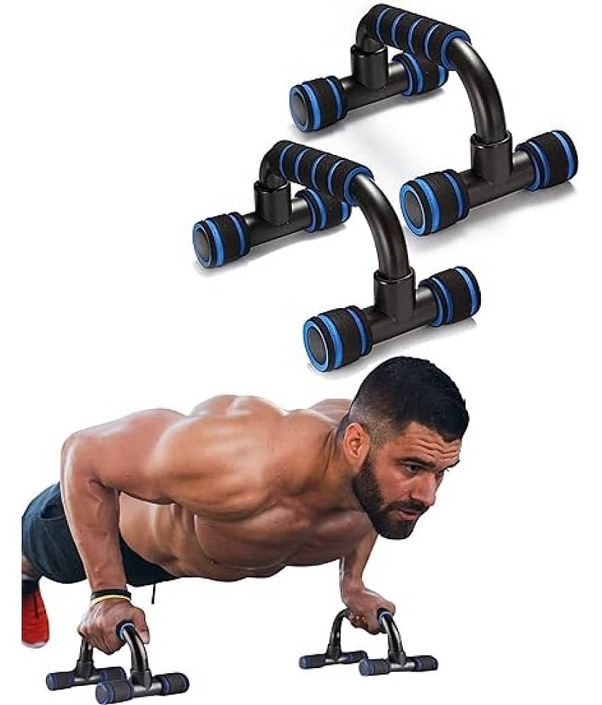 Push Up Bars Workout Equipment Fitness - GYM, Exercise with Cushioned Foam Grip and Non-Slip Sturdy Structure Portable for Home Fitness Training for Men & Women, (Blue) Pack of 1