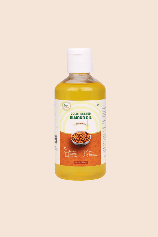 Green Habits Cold Pressed Almond Oil (200ml) | 100% Pure & Natural | Culinary & Cosmetic Use