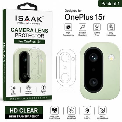 ISAAK Back Camera Lens Protector compatible for OnePlus 15r (Pack of 1)