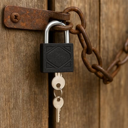 Thickened Black Iron Padlock – Brass Core, Waterproof, Anti-Theft (75/60/32mm)