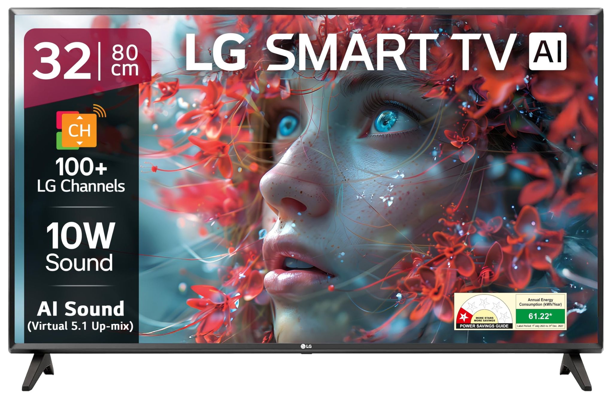 LG 80 cms (32 inches) LR570 AI Series HD Ready Smart webOS LED TV 32LR570B6LA LG 80 cms (32 inches) LR570 AI Series HD Ready Smart webOS LED TV 32LR570B6LA - Black / 32 inches