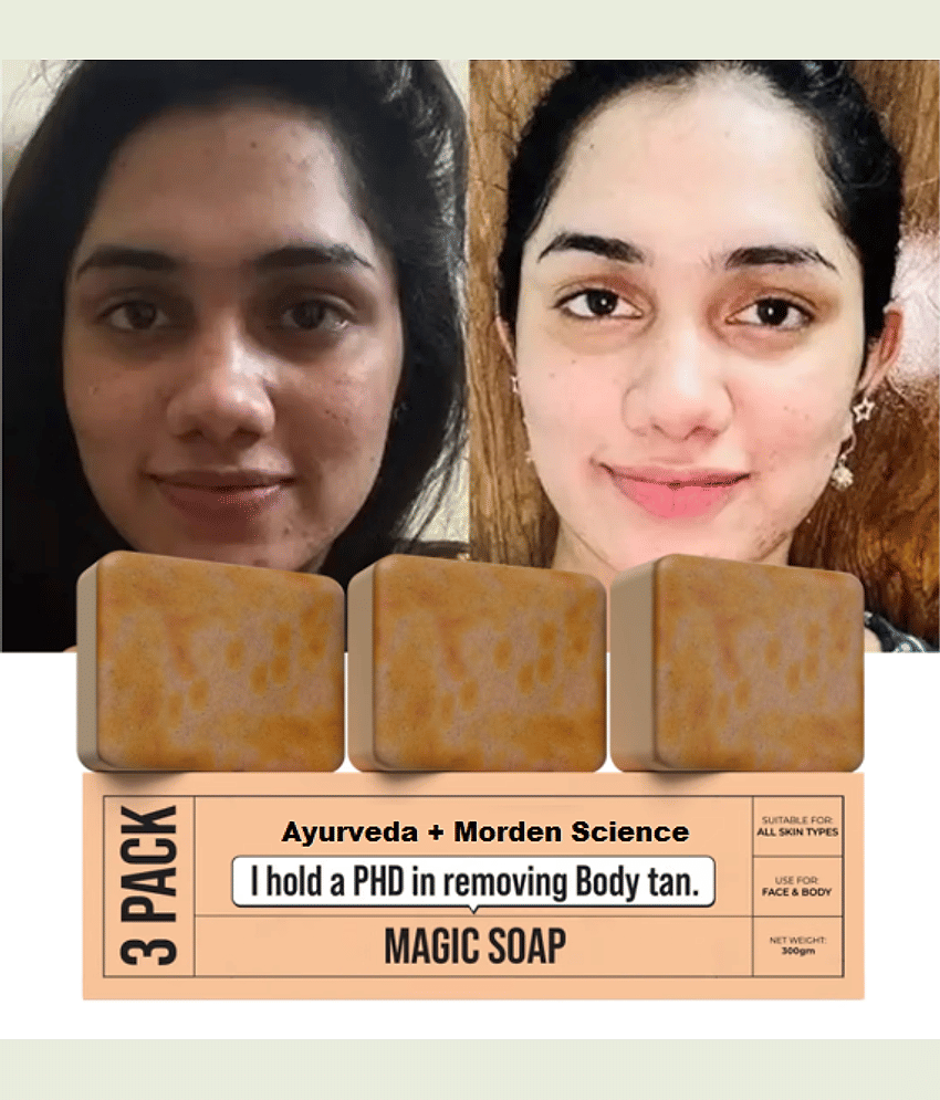 GOVAGGY Skin Whitening Ghar Soaps Sandalwood Saffron Magic Soap Soap for All Skin Type ( Pack of 3 )