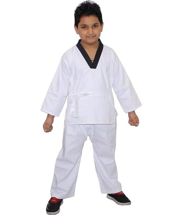 Kaku Fancy Dresses Martial Art Karate Costume -White, 7-8 Years, For Boys & Girls