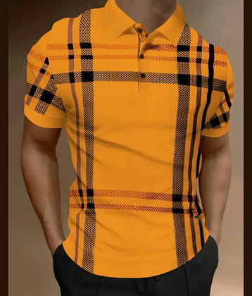 AUSK Men Cotton Blend Regular Fit Printed Polo T Shirt ( Maroon )