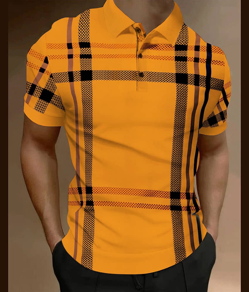AUSK Men Cotton Blend Regular Fit Printed Polo T Shirt ( Maroon )