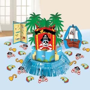 Pirate Theme Table Decoration Set w/ Pirate Centerpieces & Confetti - 27PC