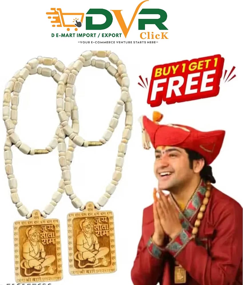 DvR ClicK Pooja Mala With Hanuman Locket ( Pack of 2 )