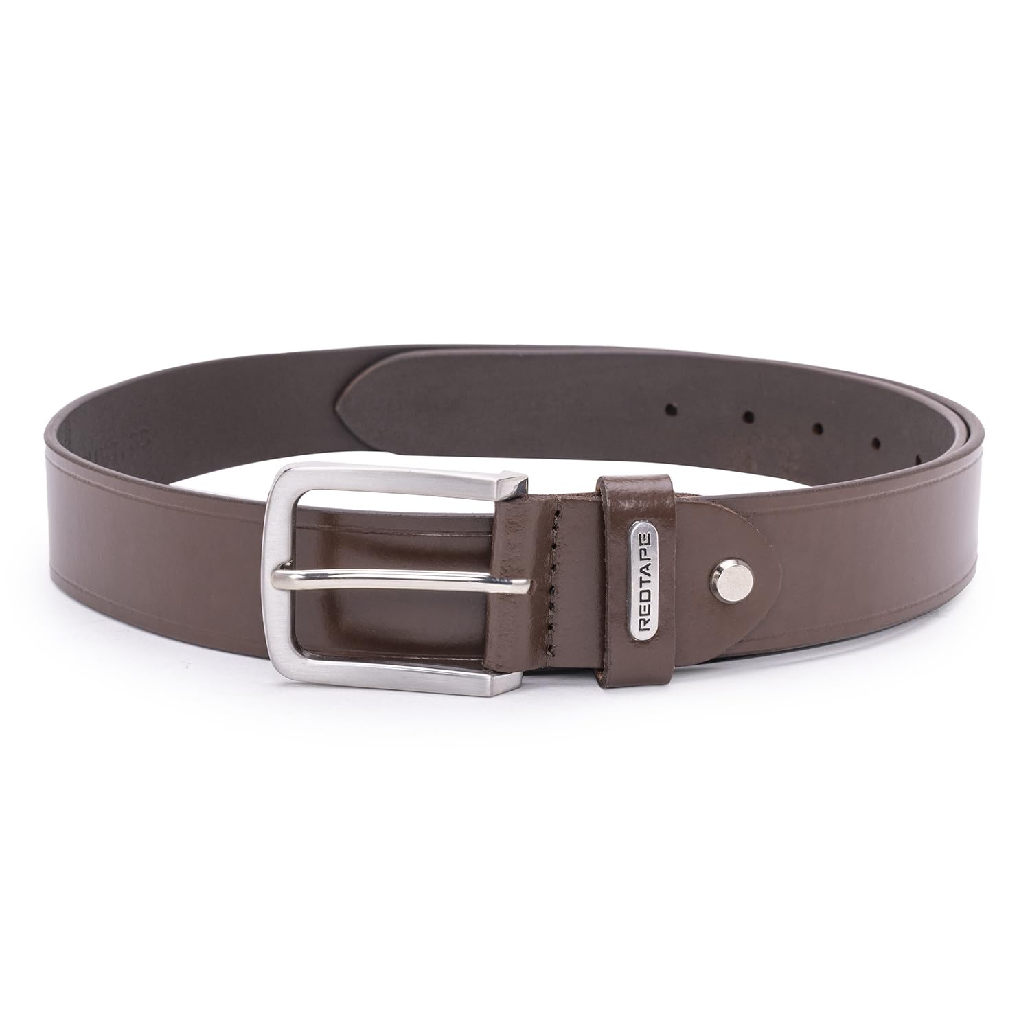 Red Tape Genuine Brown Leather Belt For Men | Solid Leather Belt | Classic and Durable