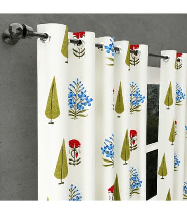 Jaipur Mela Cotton Curtains  Elite Hand Block Printed Collection ( 7 Feet)