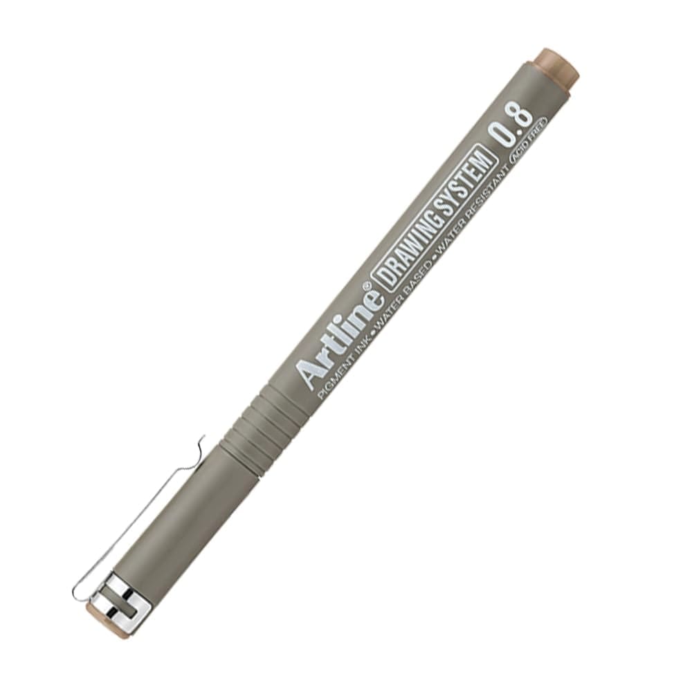 Artline Drawing System Pen 0.8 Marker Pale Brown Colour Pack of 12 | Explore Various Drawing Techniques for Artists & Designers