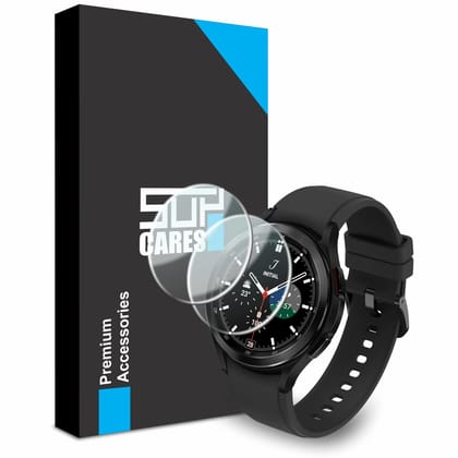 SupCares Military-Grade Gorilla Tempered Glass Screen Protector for Samsung Galaxy Watch 8 Classic and Samsung Galaxy Watch 4 Classic (46 mm) With Installation Kit | Transparent | Pack of 2 SupCares Military-Grade Gorilla Tempered Glass Screen Protector 