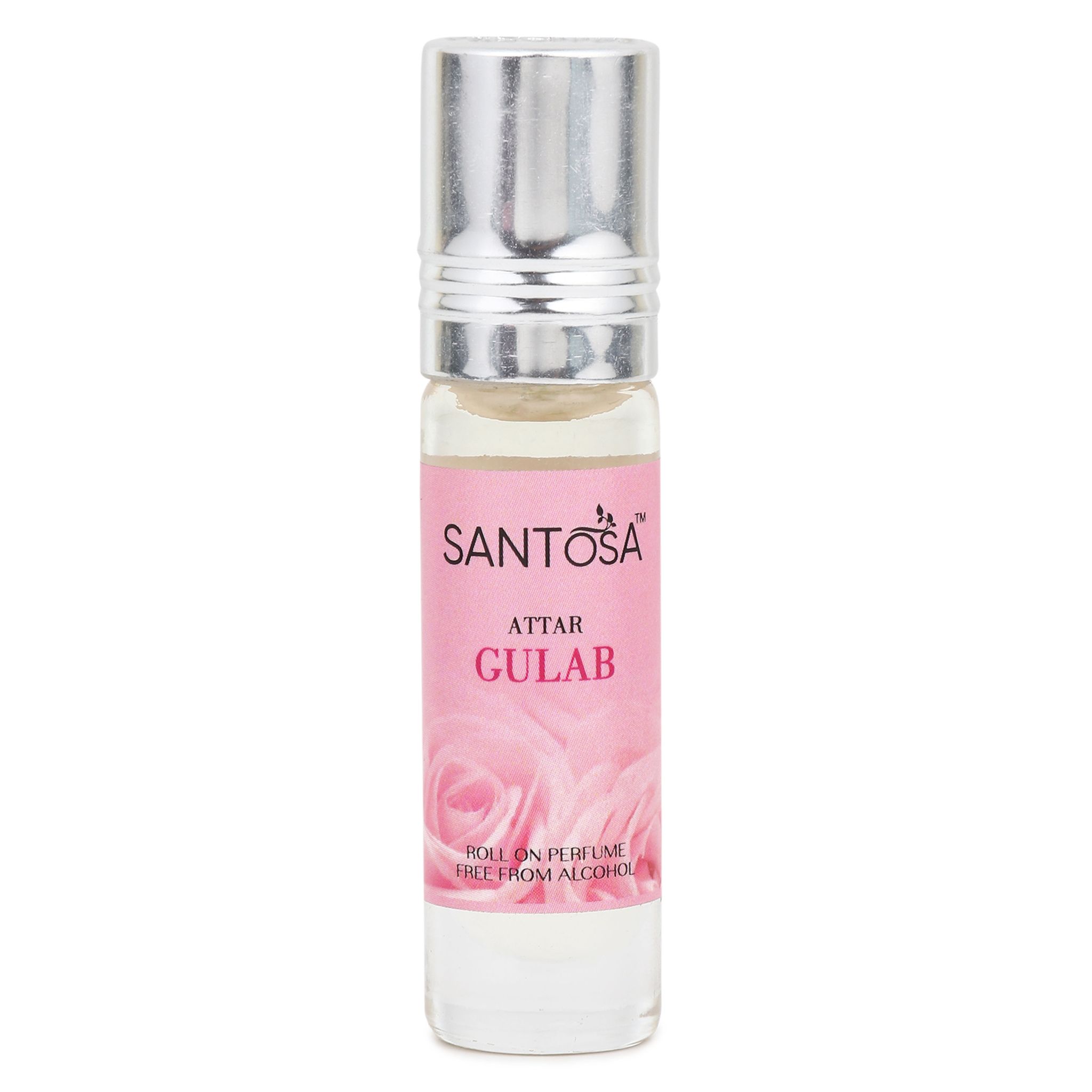 Santosa Gulab Attar Original 6ml Roll-On, Alcohol-Free, Oil-Based Rose Attar for Men & Women, Long-Lasting Floral Scent for Pooja & Everyday Use