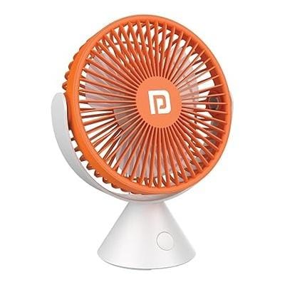 Portronics Aero Breeze Portable table Fan 178mm, USB Rechargeable Fan, 3 Speed Airflow, Battery Powered Silent Operation, 4 Hours Back Up, 360Â° Rotatable USB Fan, BLDC Fan for Kitchen,Office,Home