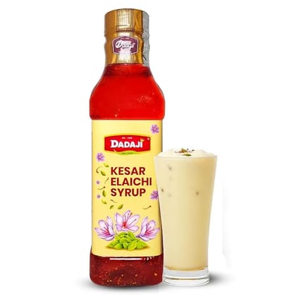 Dadaji Premium Kesar Elaichi Sharbat Syrup | 750ml | Made with Real Saffron and Cardamom | Instant Refreshing Summer Drink Concentrate | Authentic Indian Flavour | Mix with Chilled Milk | Spread on Bread