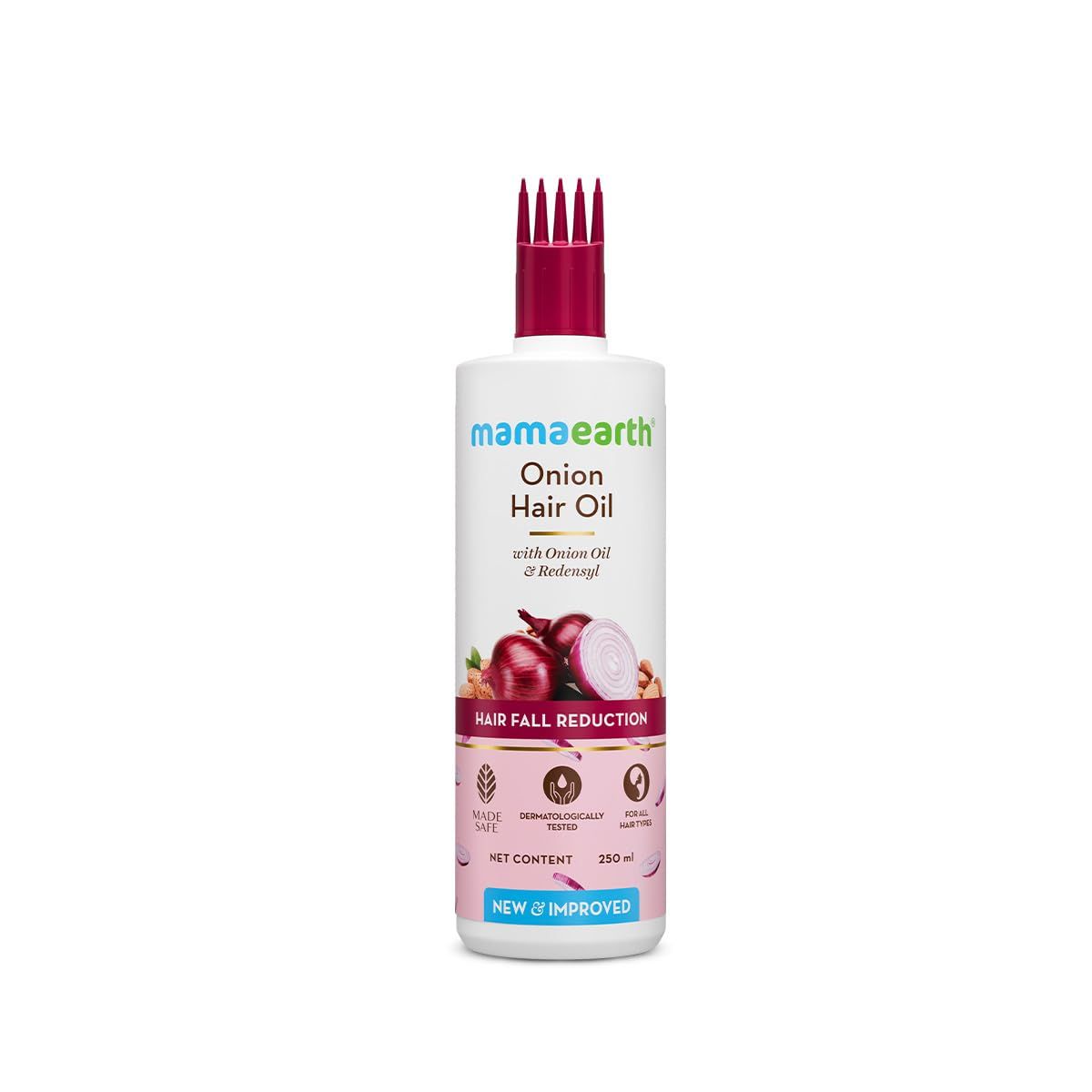 Mamaearth Onion Hair Oil for Men & Women with Onion & Redensyl for Hair Fall Control, Hair Growth Oil for Hair Fall - 250ml Mamaearth Onion Hair Oil for Men & Women with Onion & Redensyl for Hair Fall Control, Hair Growth Oil for Hair Fall - 250ml - Mult