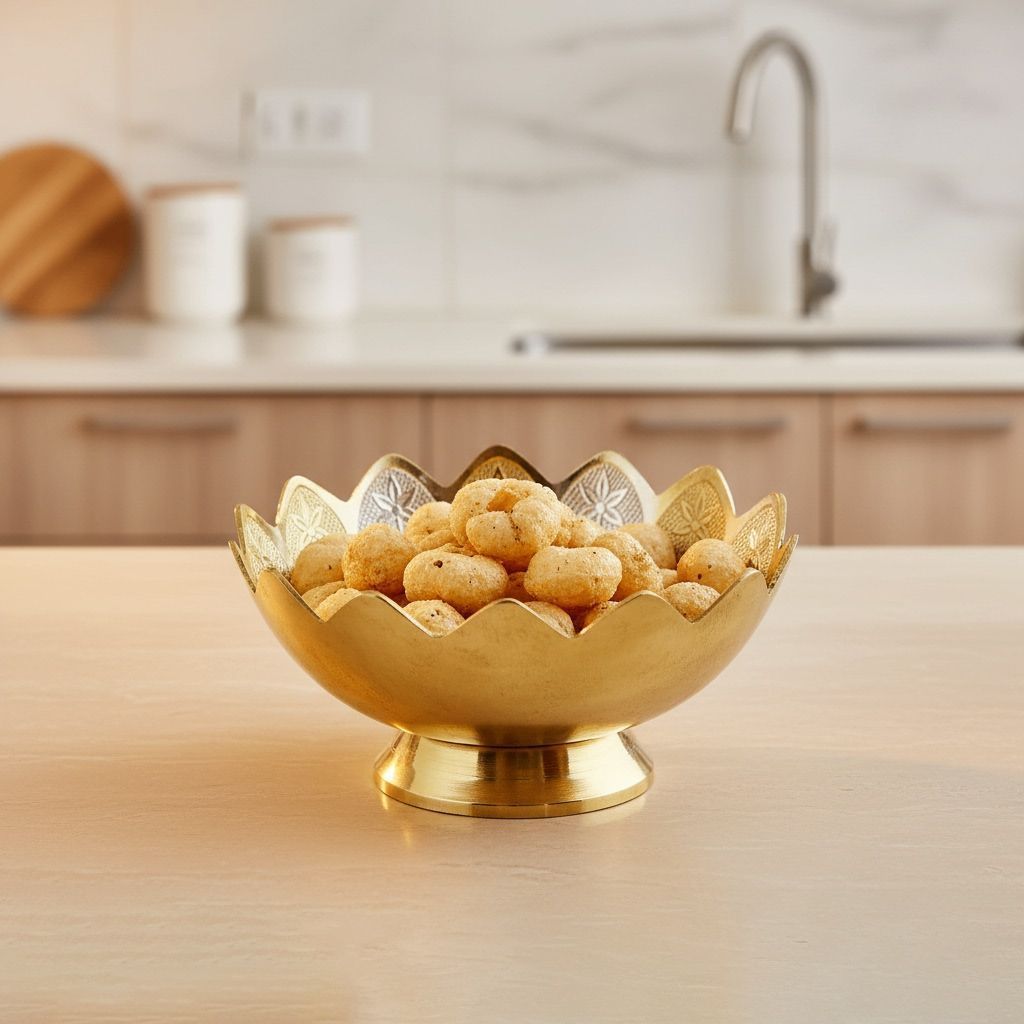 Brass Decorative Kamal Shape Bowl Platter (BMAS066)
