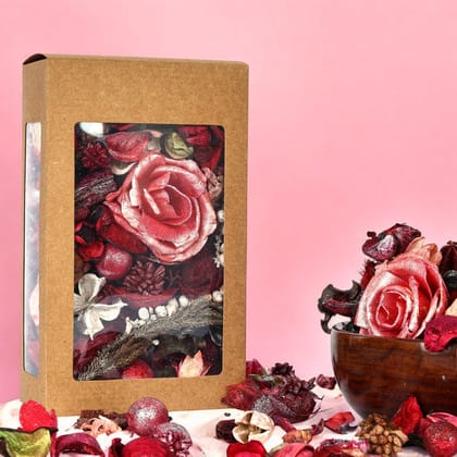 Cranberry Fragrant Dried Flowers Potpourri Box for Home Decor
