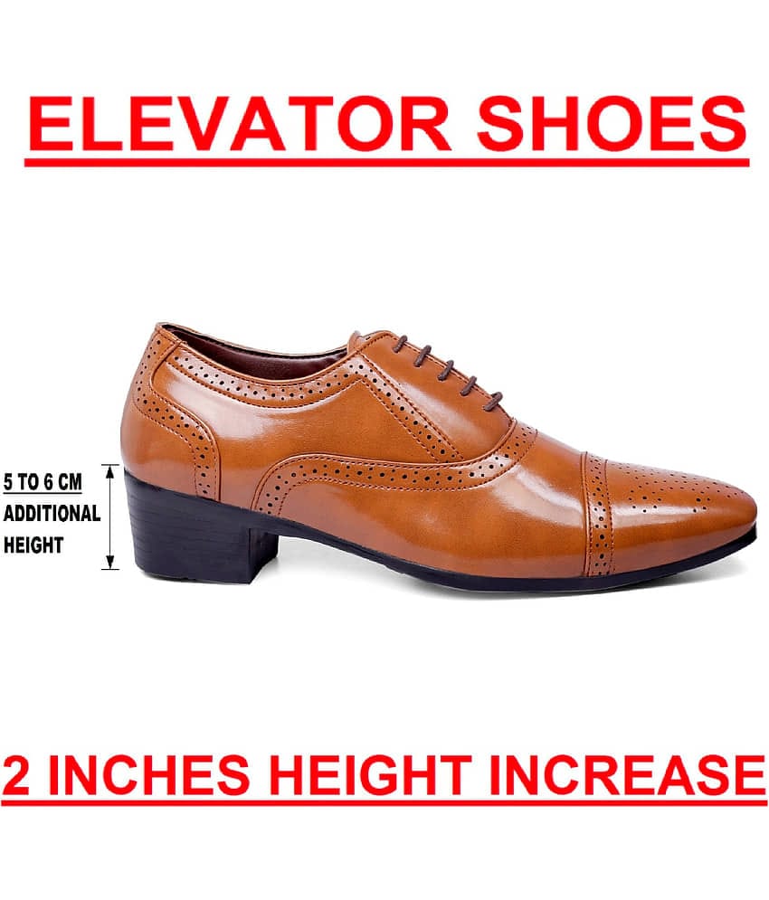 YUVRATO BAXI Tan Men's Brogue Formal Shoes