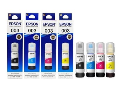 Epson 003 65ml Ink Bottle (Magenta, Yellow, Cyan, Black) ; Compatible with :L3110 /L3101/ L3150 / L4150 / L4160 / L6160 / L6170 / L6190 Printer Models