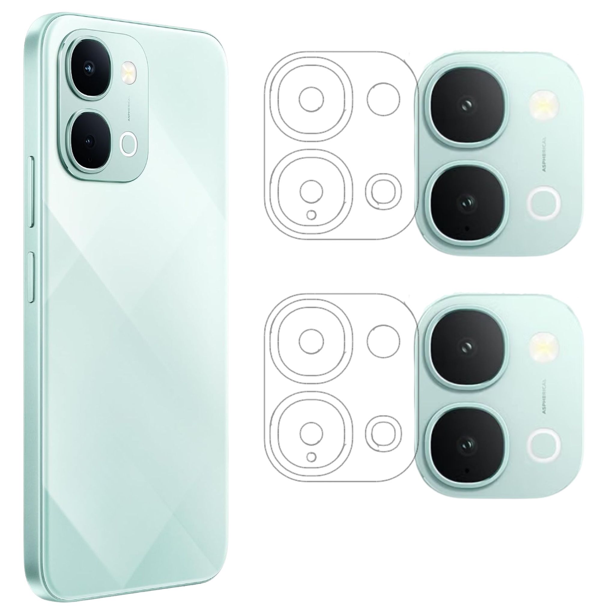 ISAAK Back Camera Lens Protector compatible for iQOO Z11xa 5G (Pack of 2)