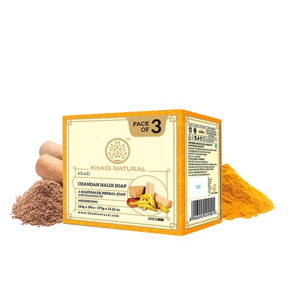 Khadi Natural Herbal Chandan Haldi Soap Combo Pack Of 3 – 125gm Each