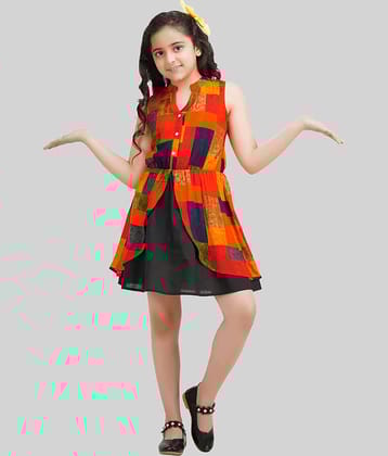 Being Naughty Rayon A-line Dress For Girls ( Pack of 1 , Multicolor )