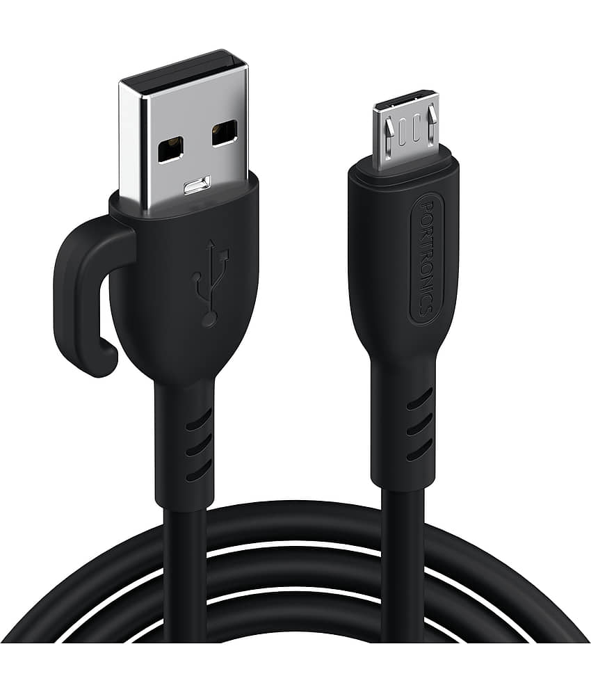 Portronics Black 3A Micro USB Cable 1 Meter