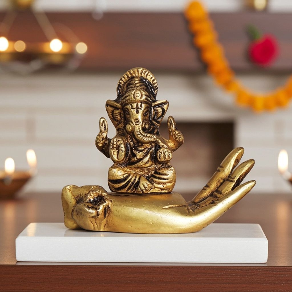 Brass Showpiece Ganesh Ji God Idol Statue (BSMAS1398 C)