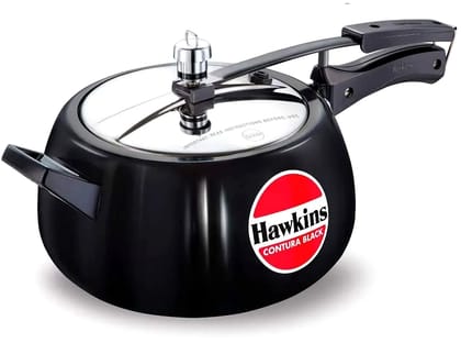 Hawkins Contura Hard Anodised Aluminium Pressure Cooker, 5 Liters(CB50) by Mahavir Home Store Hawkins Contura Hard Anodised Aluminium Pressure Cooker, 5 Liters(CB50) by Mahavir Home Store