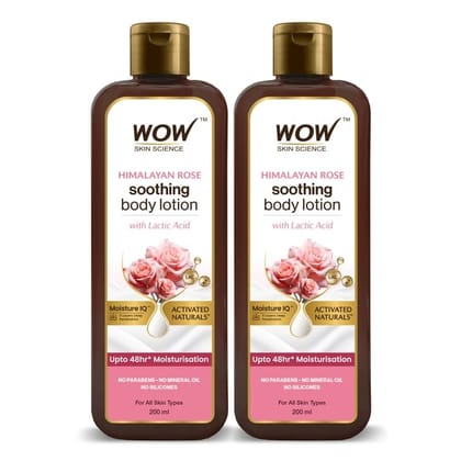 Wow Skin Science Himalayan Rose with Lactic Acid Body Lotion - Pack of 2 Wow Skin Science Himalayan Rose with Lactic Acid Body Lotion - Pack of 2