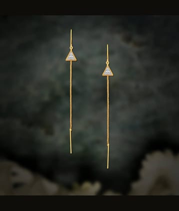 LUV FASHION Golden Threader Earrings ( Pack of 1 )