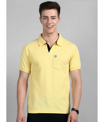 Lux Cozi Cotton Regular Fit Solid Half Sleeves Men's Polo T Shirt - Yellow ( Pack of 1 )