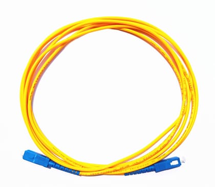 SC-SC Single Mode Fiber Optic Patch Cable Fiber Cables SC to SC SC Optical Connector for Laptop (Yellow, Blue) LENGTH 3 METER