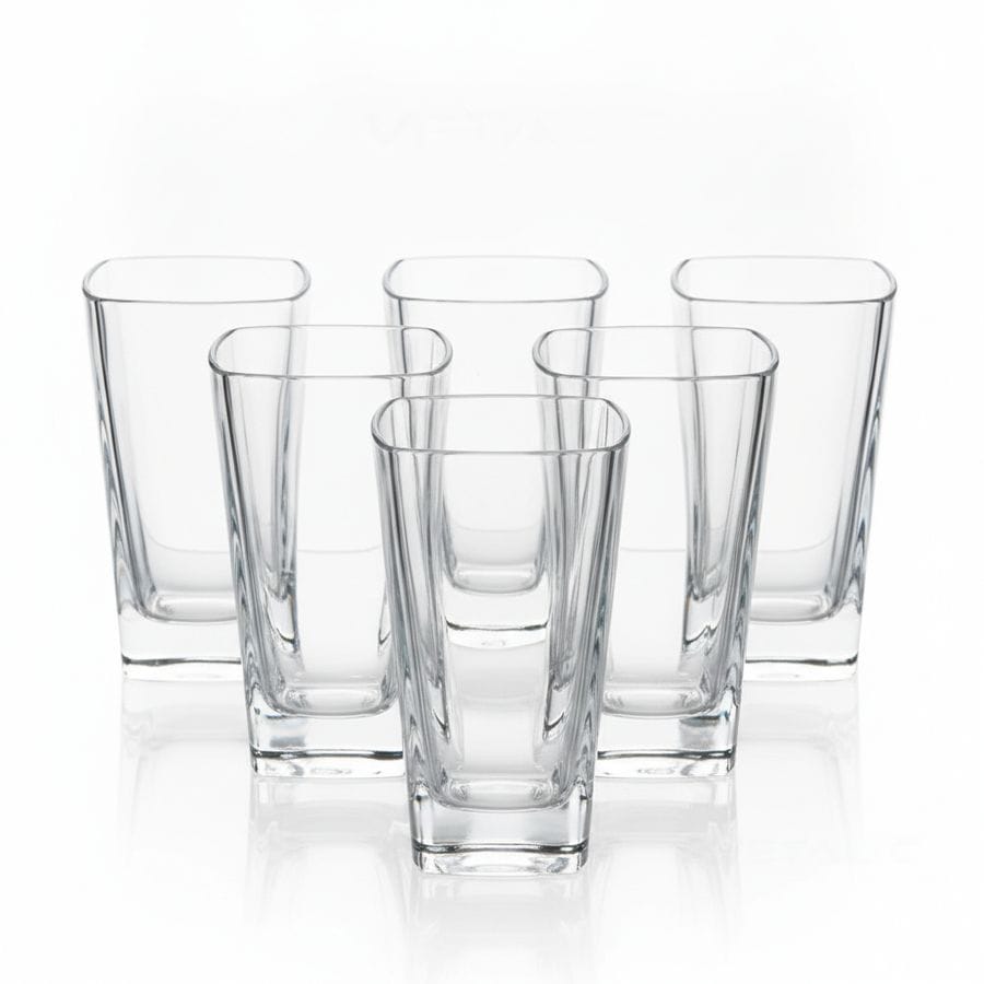 Square Base Glass Set - Pack of 6
